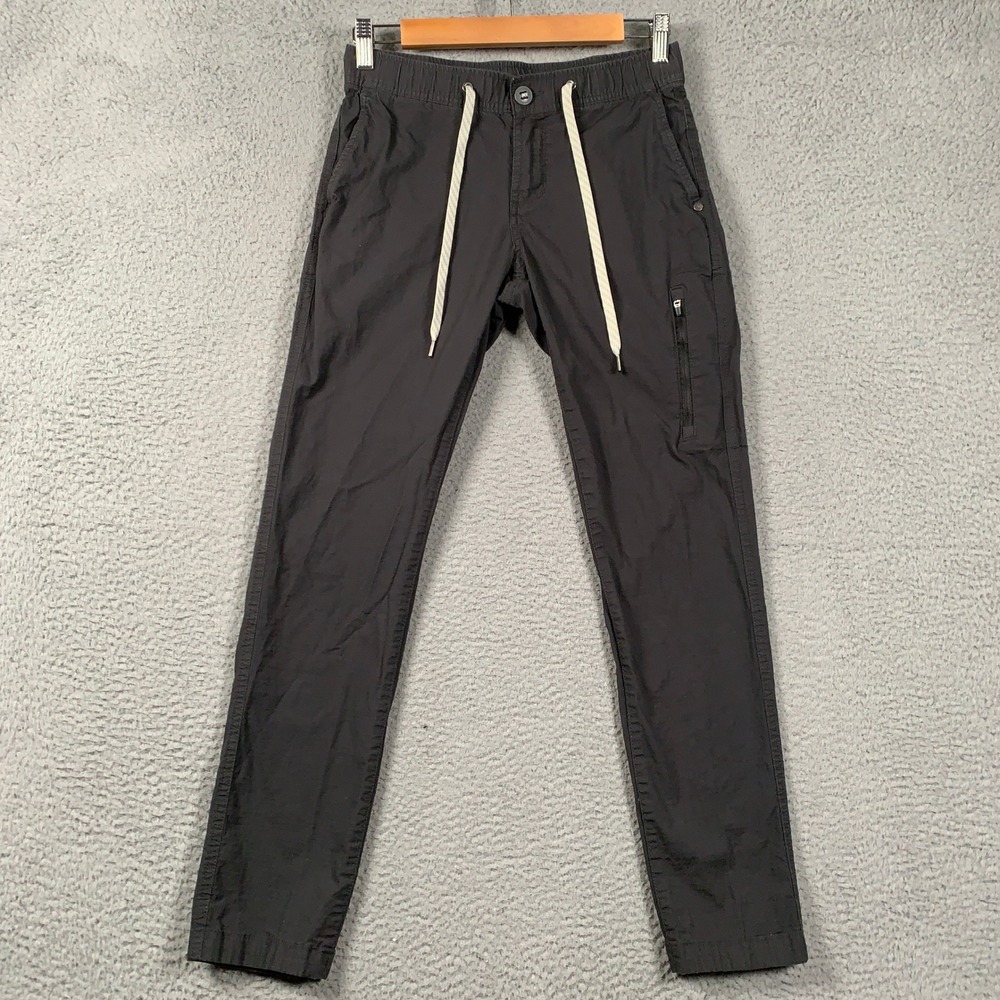 Vuori Ripstop Pant Women's XS Charcoal Grey Slim Fit Elastic Waist Cargo Pockets